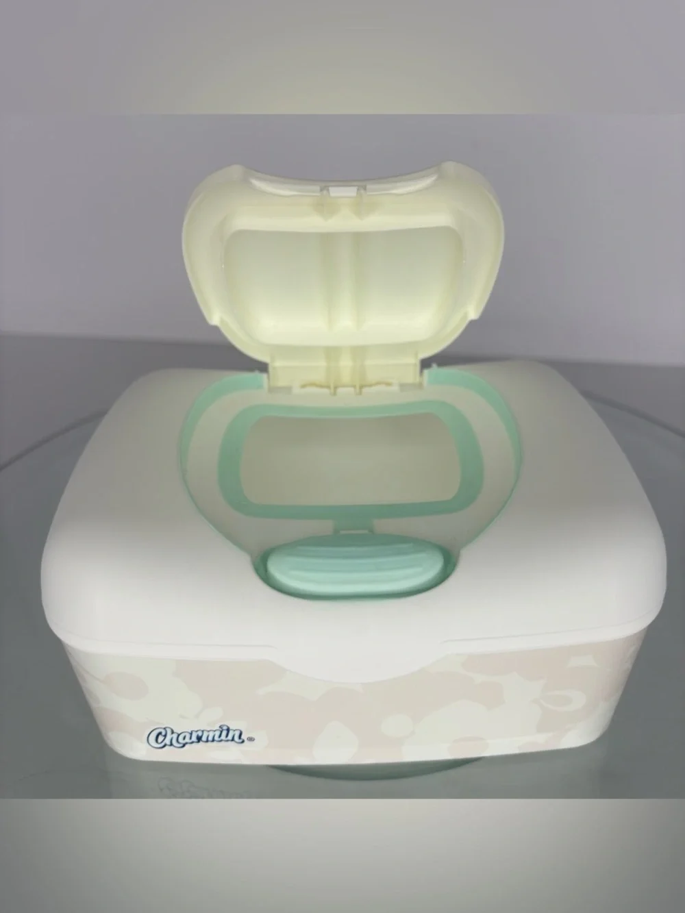 Charmin Freshmates Wipes Dispenser Pop Up Bathroom Holder White Tan Green